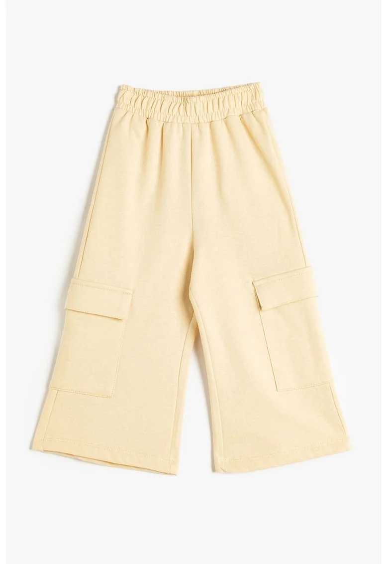 Pantaloni cargo de trening din bumbac, Galben pal