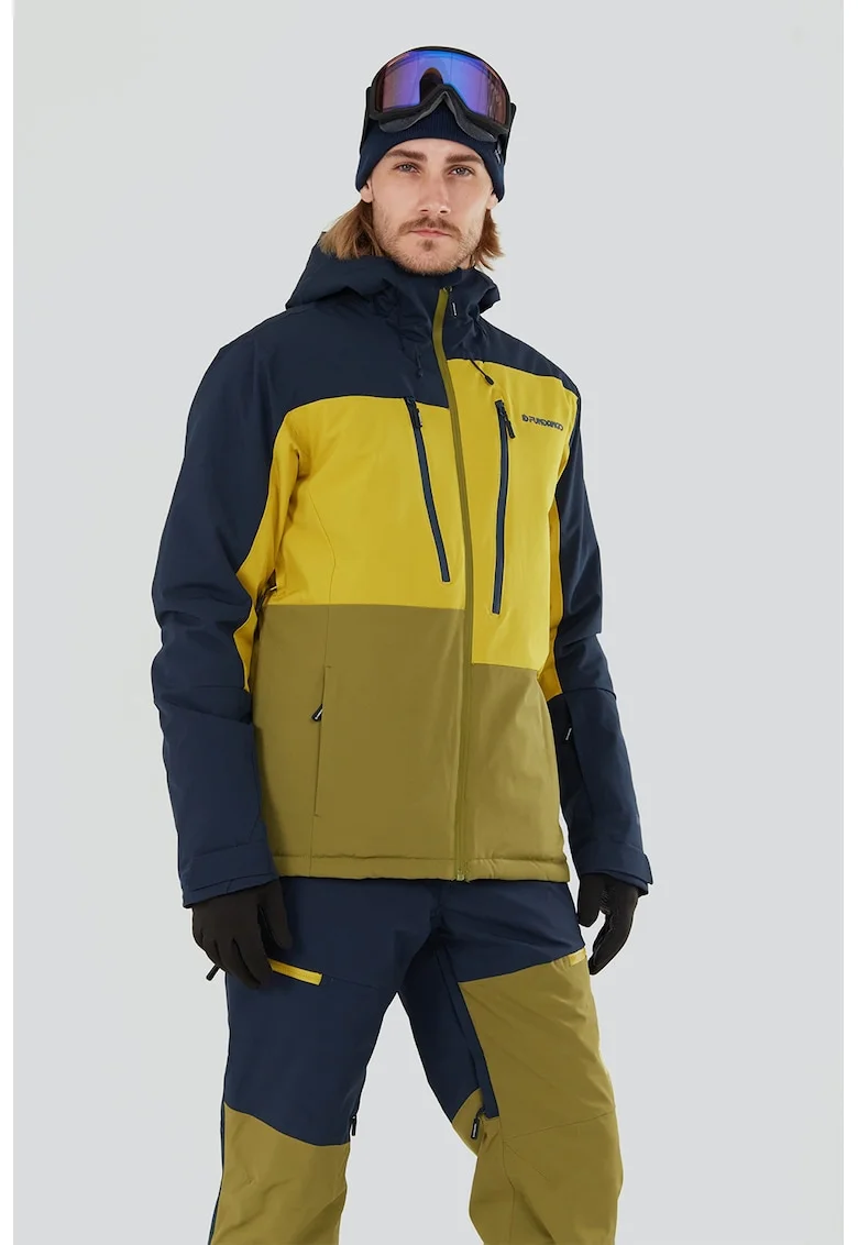 Jacheta cu gluga, pentru schi Atlas Allmountain, Galben/Bleumarin