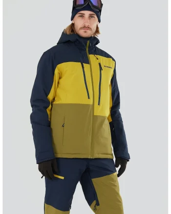 Jacheta cu gluga, pentru schi Atlas Allmountain, Galben/Bleumarin