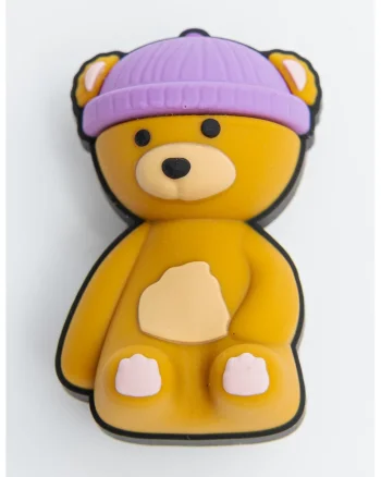 Talisman pentru saboti Jibbitz Squishy Teddy Bear, Portocaliu persan/Lila