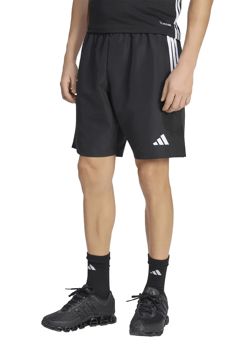 Pantaloni scurti cu buzunare cu fermoar pentru fotbal Trio, Alb/Negru