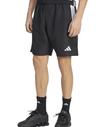 Pantaloni scurti cu buzunare cu fermoar pentru fotbal Trio, Alb/Negru