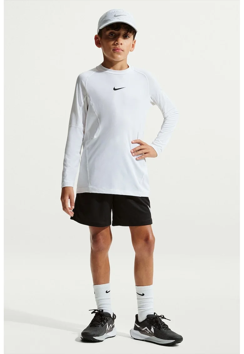Pantaloni scurti cu Dri-Fit si buzunare pentru fitness, Alb/Negru