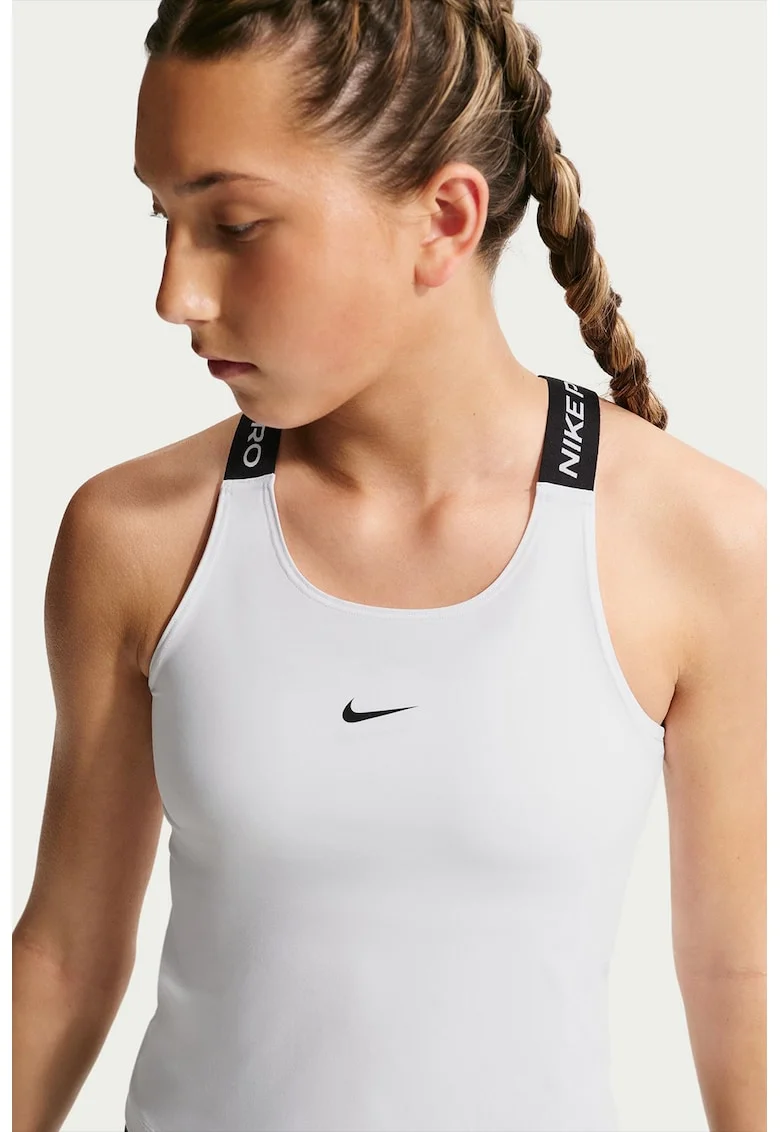 Top slim fit pentru fitness Dri-FIT, Alb/Negru