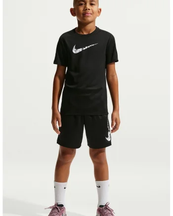 Tricou cu Dri-Fit si impirmeu logo pe piept pentru fitness, Alb/Negru