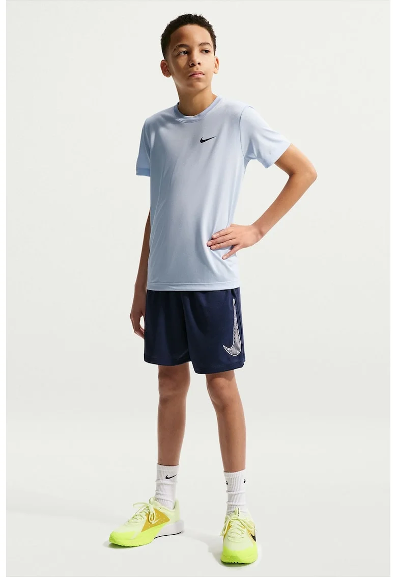 Pantaloni scurti cu Dri-Fit si buzunare pentru fitness, Alb/Bleumarin