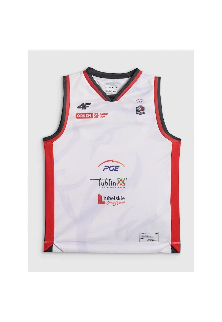 Maiou sport copii,  alb, respirabil, poliester,