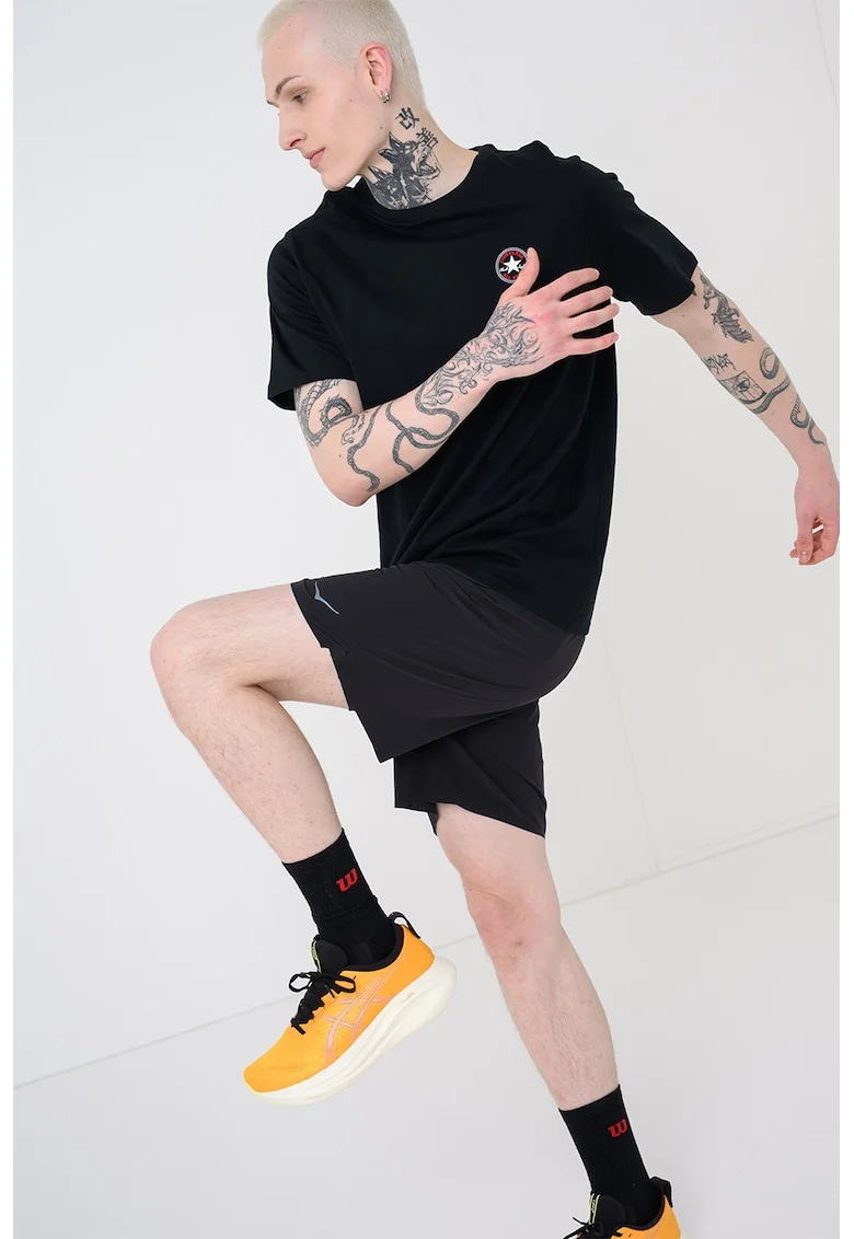 Pantaloni scurti cu model 2 in 1 pentru alergare Glide 7'', Negru