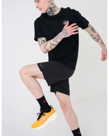 Pantaloni scurti cu model 2 in 1 pentru alergare Glide 7'', Negru