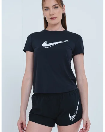 Tricou cu imprimeu logo, pentru alergare, Negru/Alb optic