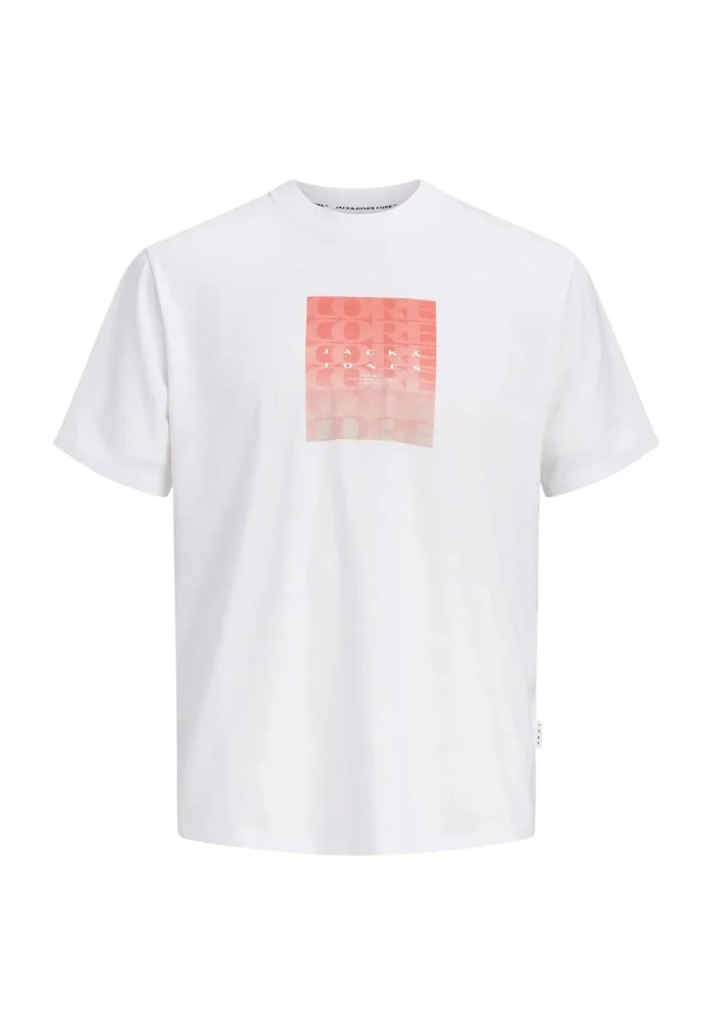 Tricou JACK &JONES Fusion Gradient Box Front 60222, Alb