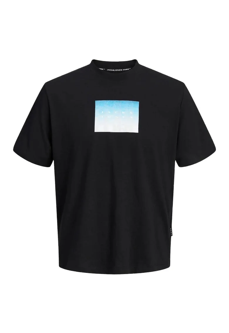 Tricou JACK &JONES Fusion Gradient Box Front 60217, Negru