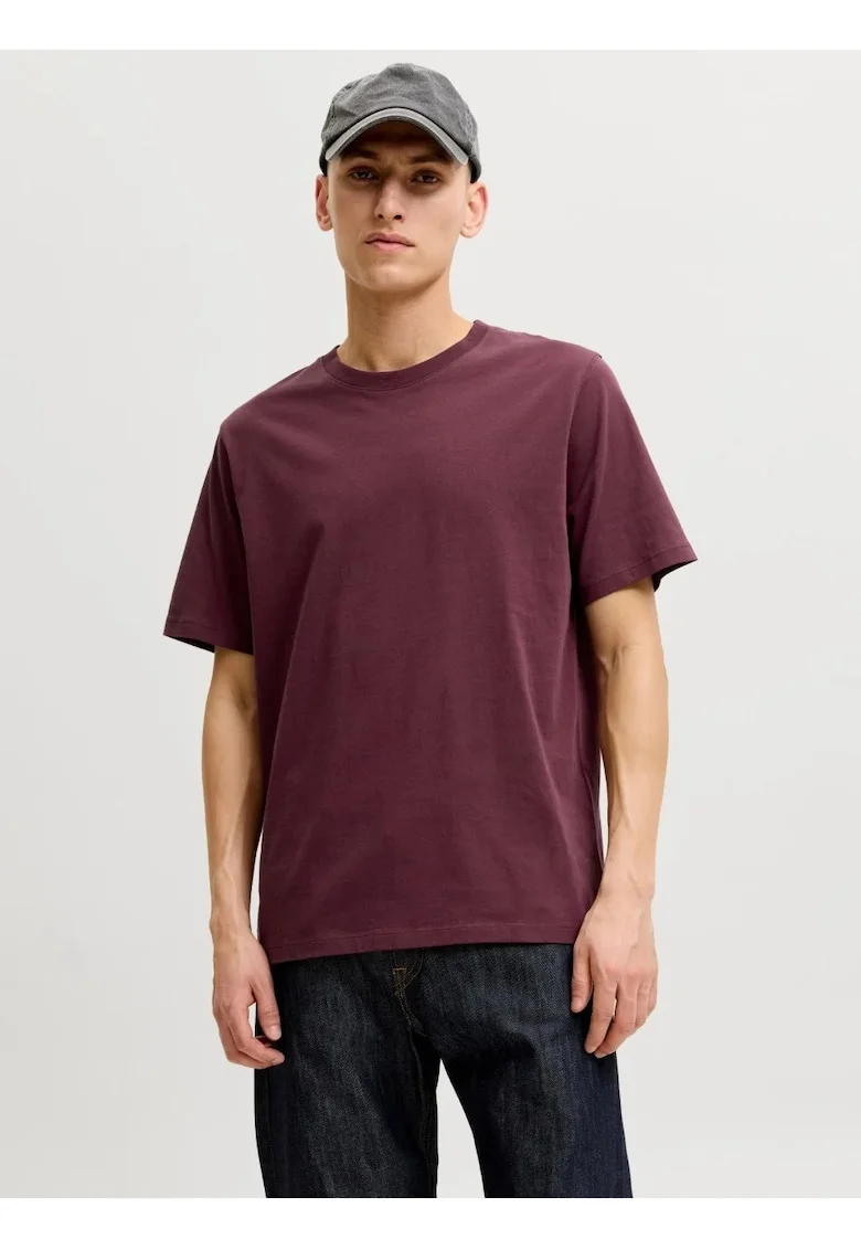 Tricou basic barbati, Noos, Regular fit, Visiniu,