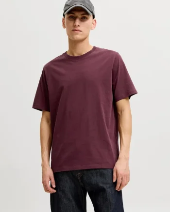 Tricou basic barbati, Noos, Regular fit, Visiniu,