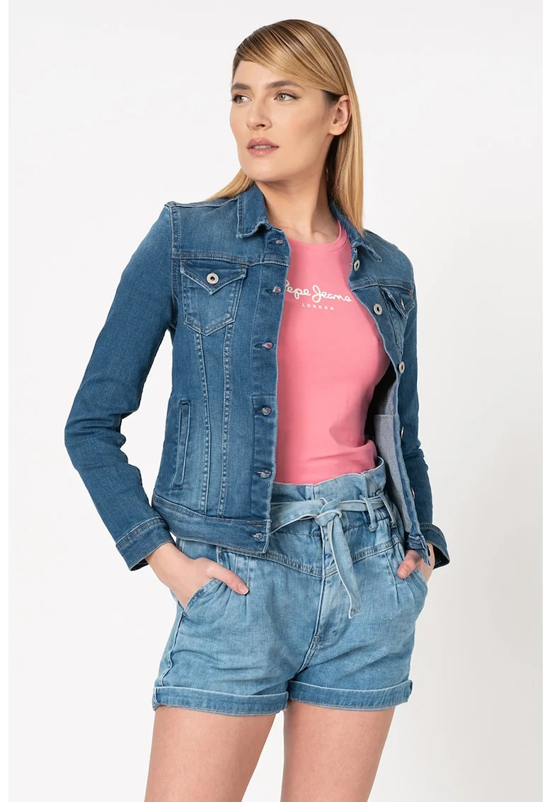 Jacheta din denim Thrift, Albastru