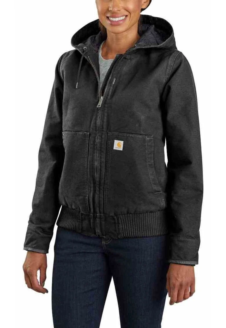 Jacheta  Washed Duck Active, neagra, material rezistent