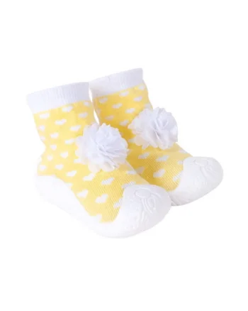 Botosei  Pentru Copii Cu Talpa Antiderapanta cu Floricica, Galben