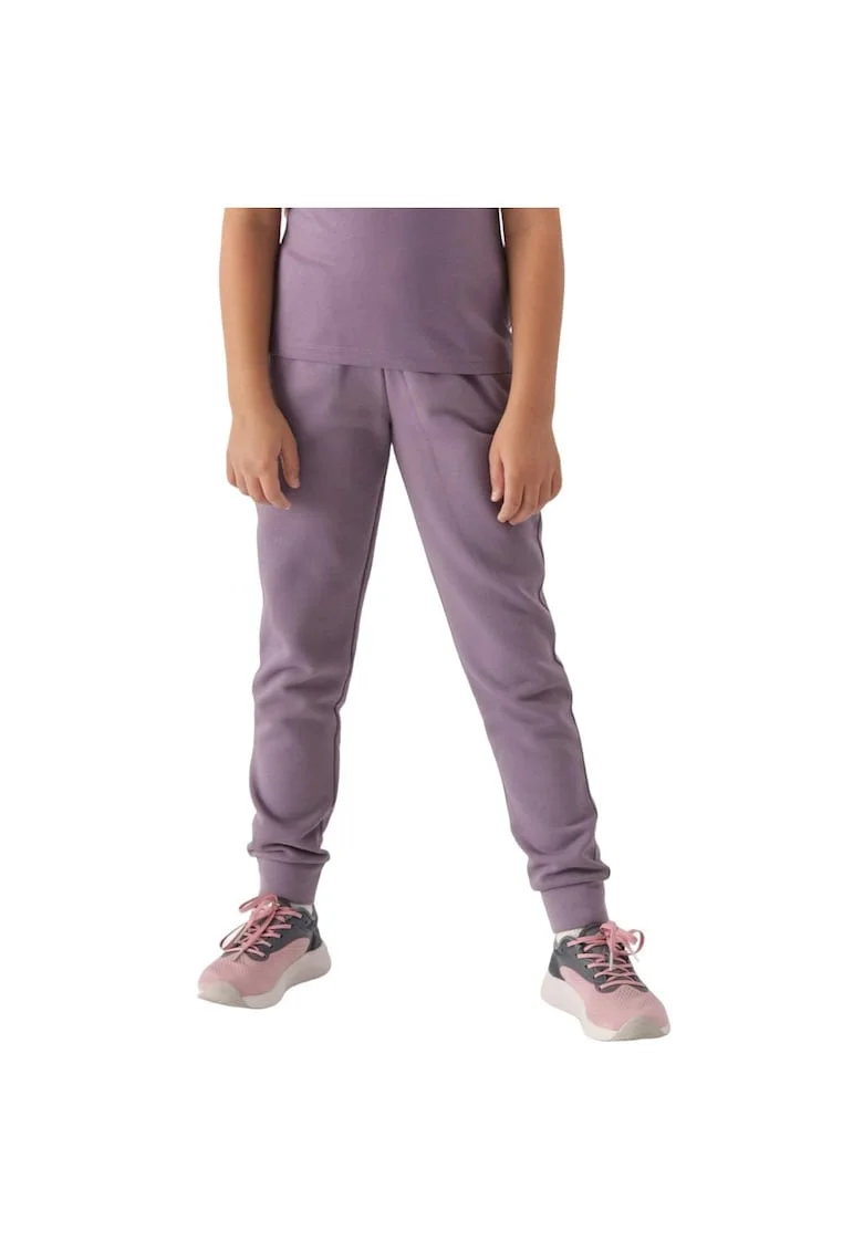 Pantaloni sport copii  croiala regulata, talie elastica, bumbac, mov