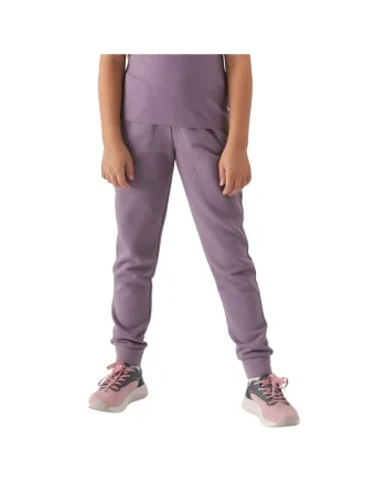Pantaloni sport copii  croiala regulata, talie elastica, bumbac, mov