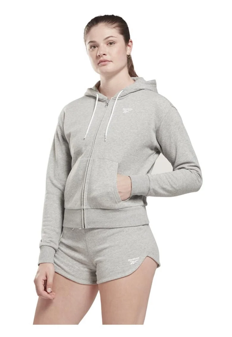 Hanorac sport dama,  gri, bumbac/poliester