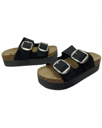 Papuci pentru femei, LeeCooper, piele naturala, negru, 37, tehnologie Antistress