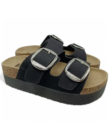Papuci pentru femei, LeeCooper, piele naturala, negru, 39, tehnologie Antistress