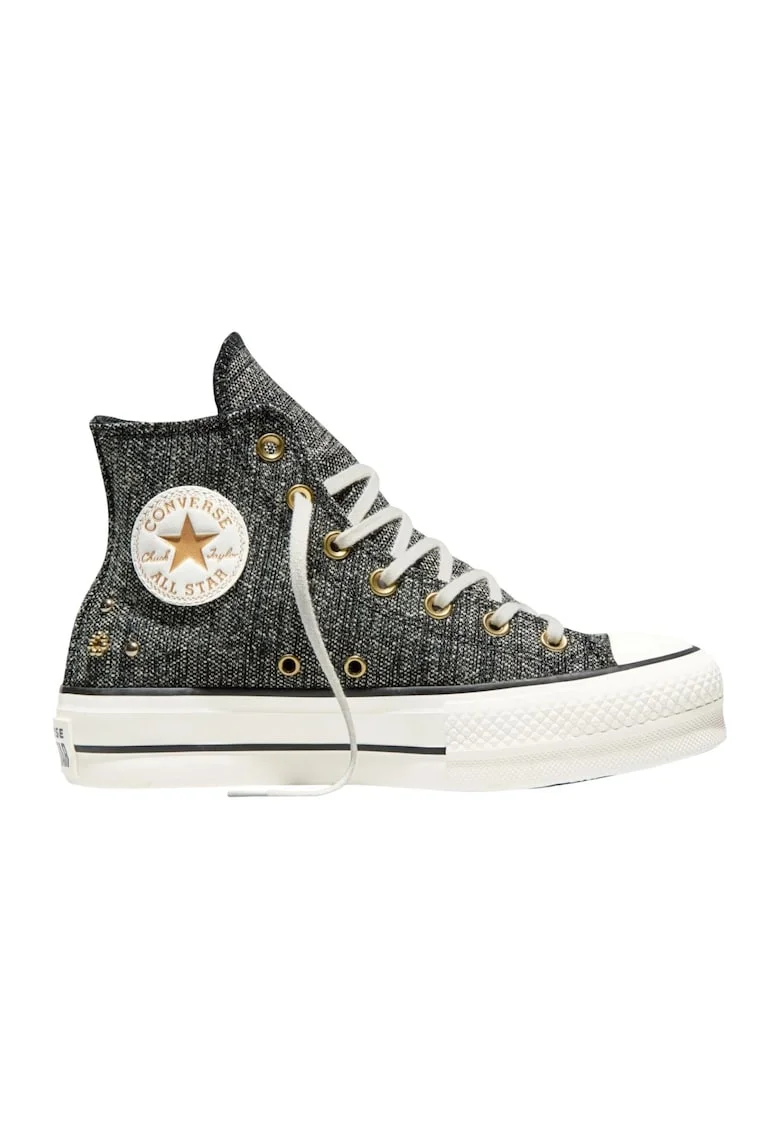 Pantofi sport  Chuck Taylor All Star Lift Platform Heathered Glam 60527, Negru