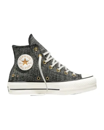 Pantofi sport  Chuck Taylor All Star Lift Platform Heathered Glam 60527, Negru