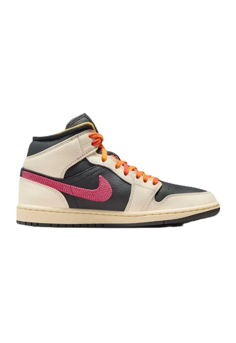 Pantofi sport dama  WMNS AIR JORDAN 1 MID SE EDG, Piele naturala, 46777, Crem