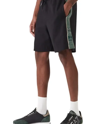Short  EA7 Train Logo Series 61083, Negru