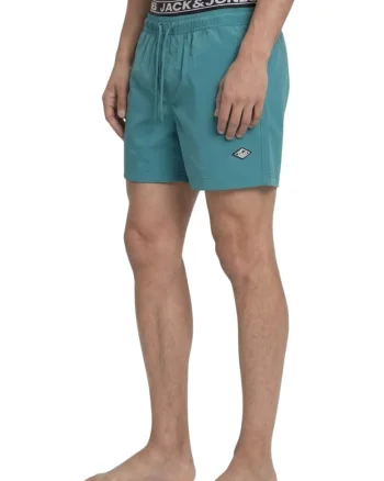 Short JACK &JONES Maui Surf Double Swim 61367, Verde