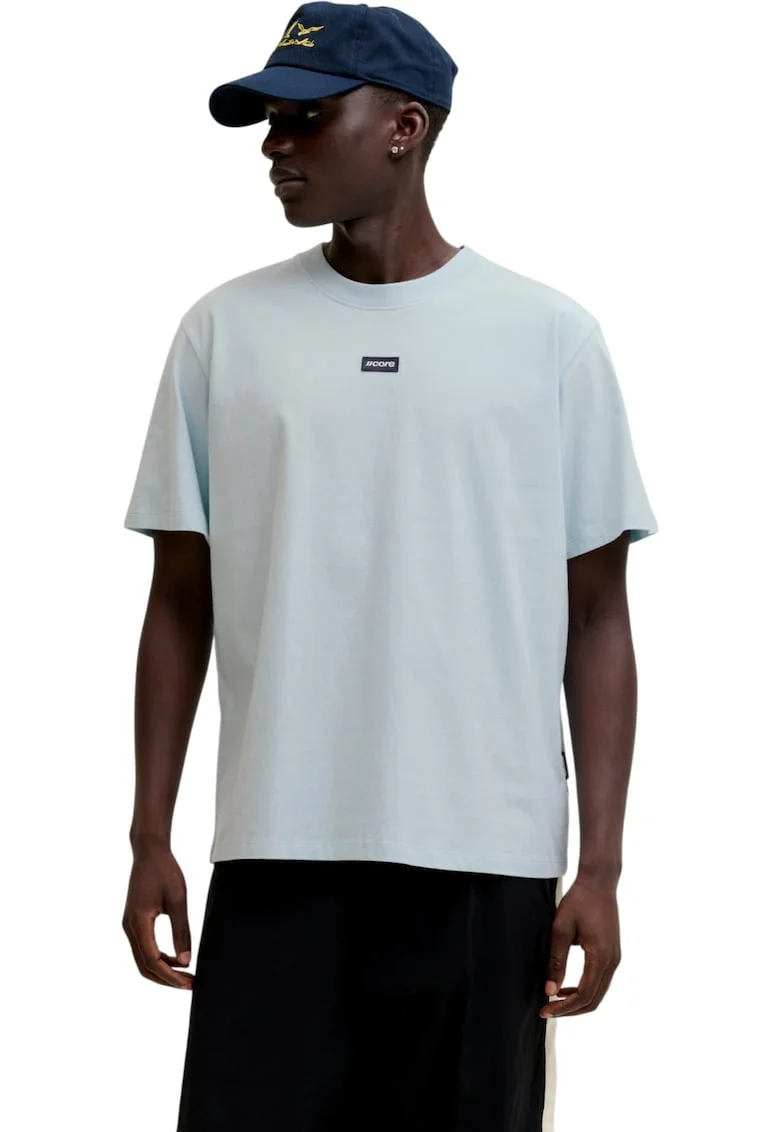 Tricou JACK &JONES Club Badge SS 61387, Albastru deschis