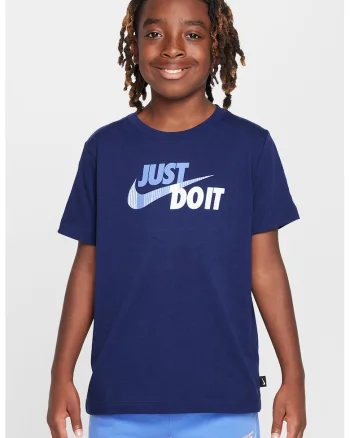 Tricou de bumbac cu imprimeu logo, pentru fotbal, Albastru indigo