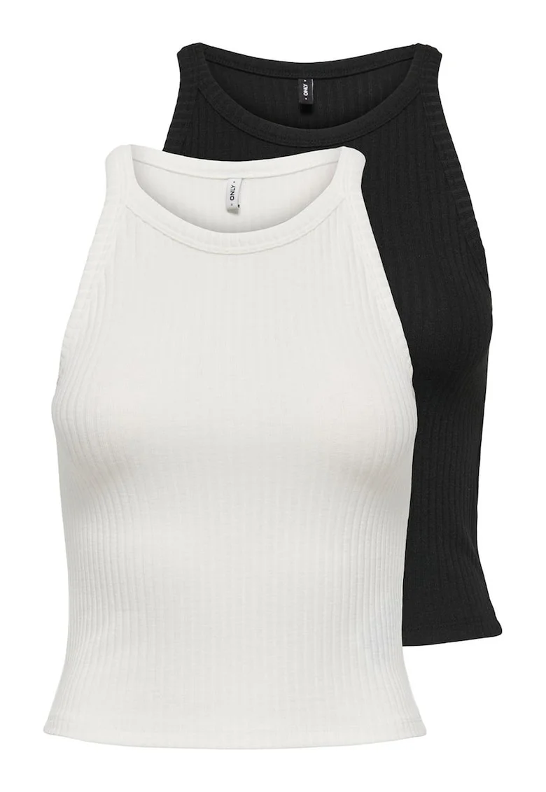 Set de top-uri - 2 piese, Alb/Negru