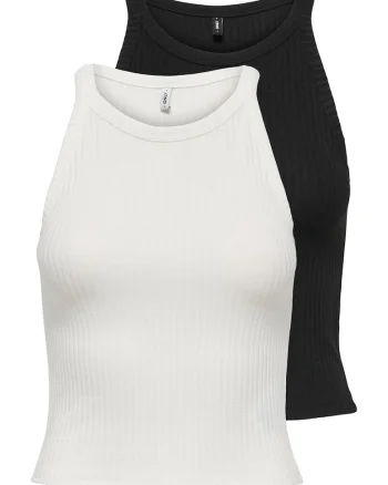 Set de top-uri - 2 piese, Alb/Negru