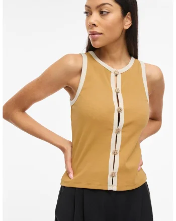 Top cu nasturi in forma de soare, Galben mustar