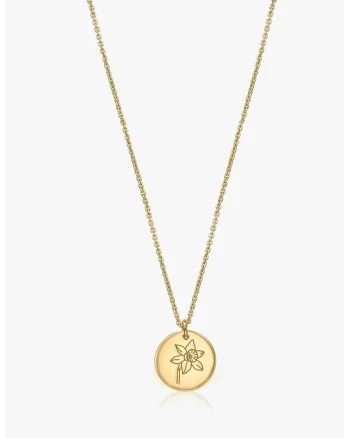 Colier de argint placat cu aur de 14K, Auriu