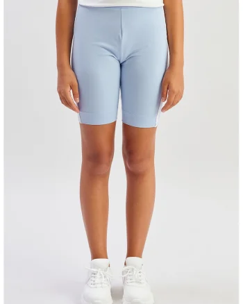 Pantaloni din amestec de bumbac cu talie elastica, Albastru lavanda/Alb optic