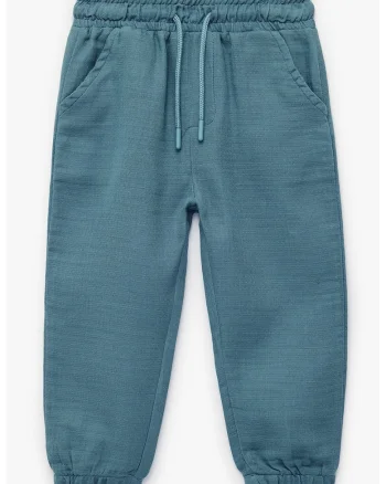 Pantaloni de trening cu snur si buzunare, Albastru petrol