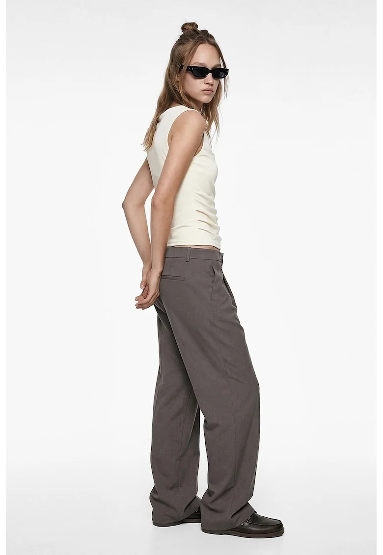 Top slim fit cu drapaje, Alb fildes