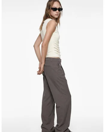 Top slim fit cu drapaje, Alb fildes