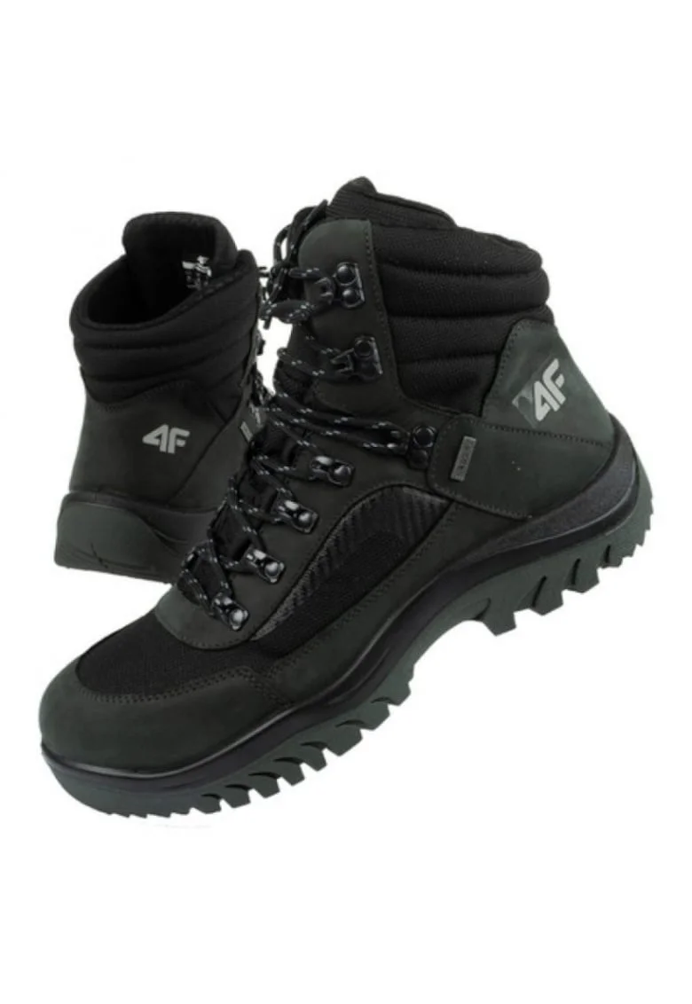 Ghete sport barbati Obmh253 22s,  Piele naturala, Negru,