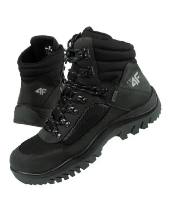 Ghete sport barbati Obmh253 22s,  Piele naturala, Negru,