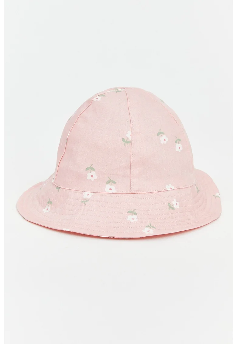 Palarie cu imprimeu floral, Roz bombon