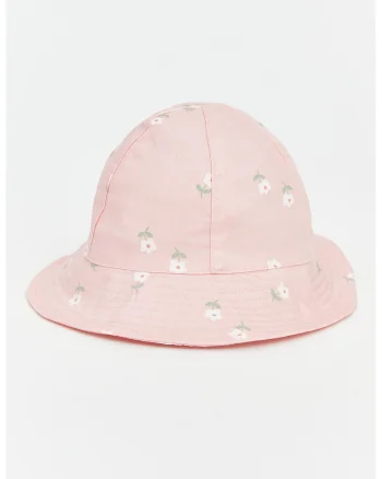 Palarie cu imprimeu floral, Roz bombon