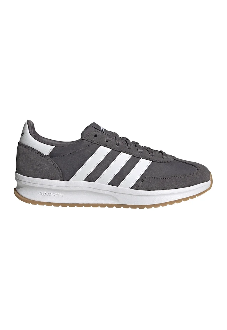 Pantofi sport Run 70s cu insertii din piele intoarsa, Alb/Gri inchis