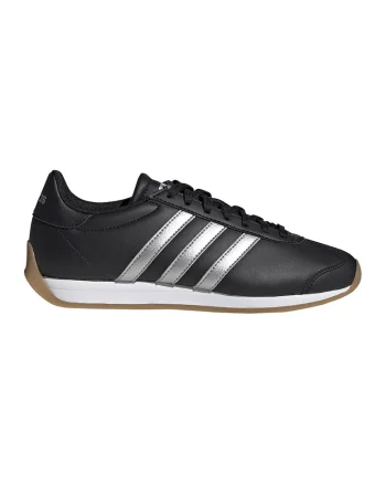 Pantofi sport din piele ecologica cu logo lateral Runvista, Negru/Argintiu