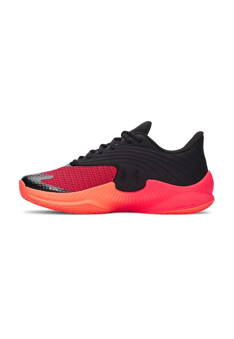 Pantofi sport cu logo, pentru baschet Curry Splash, Rosu/Negru/Portocaliu mandarina