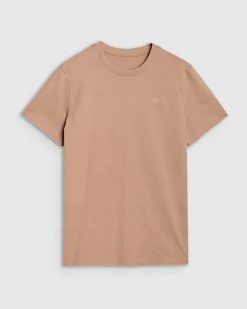 Tricou barbati  regular, bumbac, bej, Bej