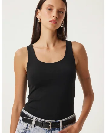 Maiou dama, Happiness Istanbul, Negru, Slim fit